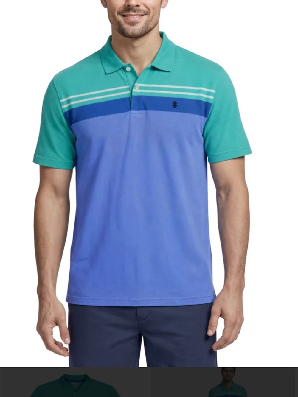 The Foundry Supply Co. Men’s Aqua and Charcoal Two-Tone Polo